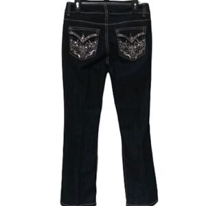 Nine West Embellished Pocket Dark Jean- 6R